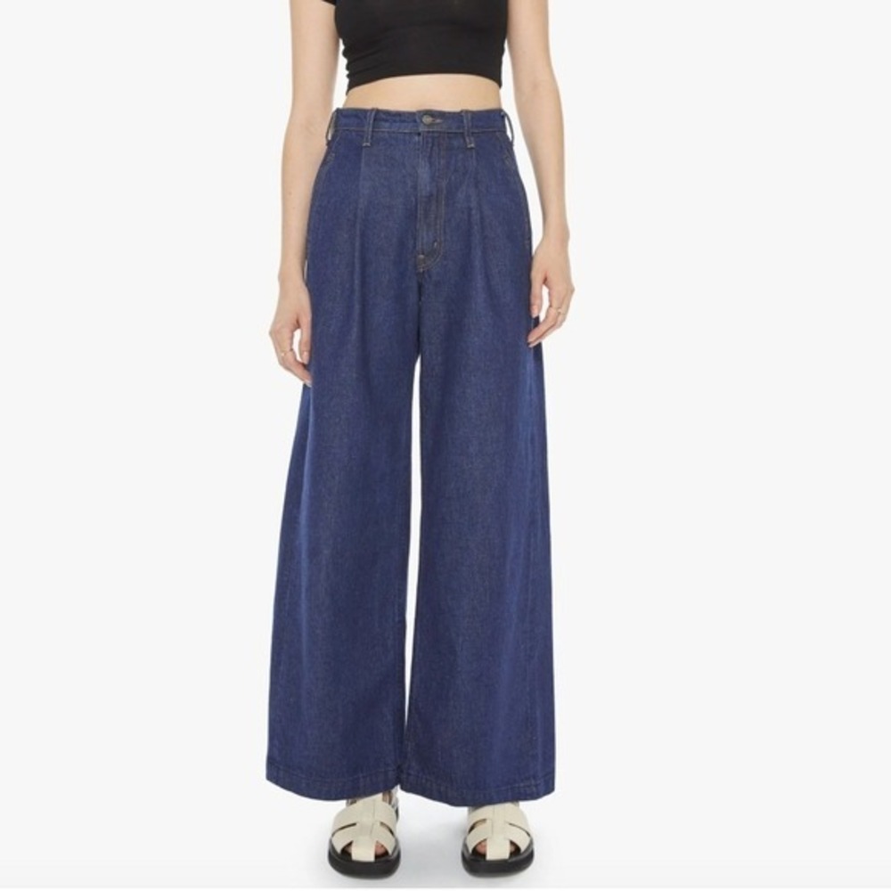 SNACKS x MOTHER High Waisted Pleated Push Pop Nerdy Jeans in Cold Crew